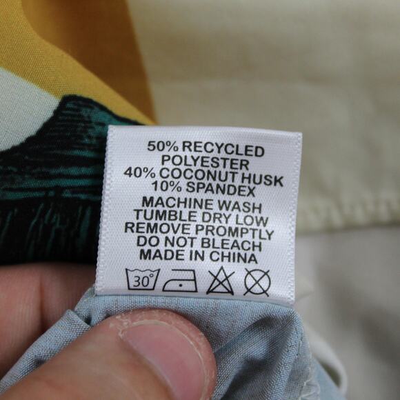 Mavrans Top Womens Large Pantera Crop Striped Button Up Tropical Summer Cruise - Picture 12 of 12